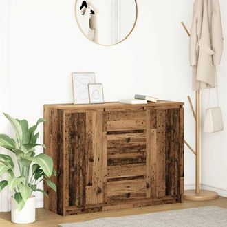 Berkfield Home Sideboard with Drawers Old Wood 100.5x35x76 cm Engineered Wood in Brown