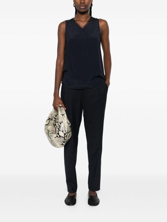 Fabiana Filippi Wool Drawstring Trousers - Black