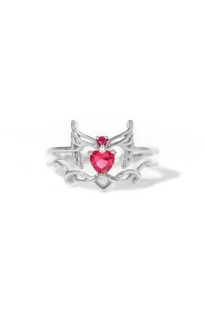 Girls Crew x Marvel Studios Scarlet Witch Ring Set in Silver/Scarlet at Nordstrom, Size 9