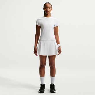 Nike Womens Victory Dri-FIT Short Flouncy Tennis Skirt in White | FD5577-100