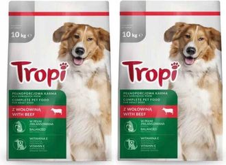 OEM Comida Seca Para Perros Tropi 10 Kg Carne De Res X 2 Uds