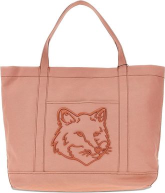 Maison Kitsuné Borsa tote Fox Head grande - Rosa