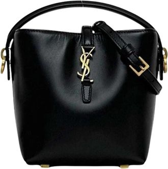 Saint Laurent Pre-owned Vintage Bucket Bag - Dames - Vintage Tas - Zwart - ONE Size - Leer - Vintage
