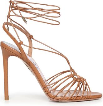 Aquazzura High Heel Sandalen - Dames - Sandalen met hakken - Bruin - 36 1/2 EU - Leer - Schoenen