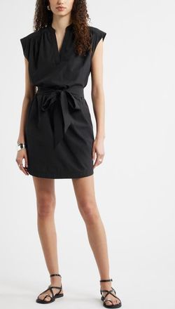 Nordstrom Sleeveless Belted Minidress in Black at Nordstrom, Size Xx-Small