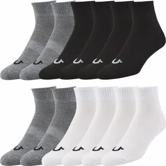 True Religion Mens Socks Ankle Socks for Men 6 & 12 Pairs Quarter Premium Athletic Shoe Size 8-12 in Assorted at Nordstrom