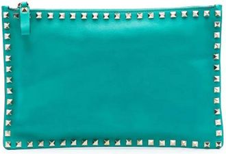 Valentino Pre-owned Clutches, female, Blue, Size: ONE SIZE Pre-owned Leather Clutch
