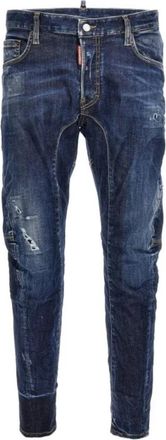 Dsquared2 Nette Biker Jeans met Gebruikt Effect - Heren - Slim Fit Jeans - Blauw - XS - Katoen - Jeans