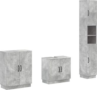 vidaXL Juego De Armarios De Ba&ntilde;o De 3 Piezas Hoorn Gris Hormig&oacute;n Vidaxl