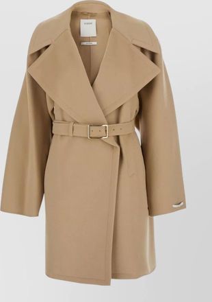 Sportmax coat belted waist long sleeves wide lapels