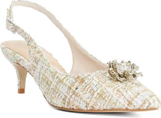 Dune London Womens Ladies Camellias - Boucle Sling-Back Courts - Multicolour Suede - Size UK 4