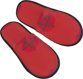 Generic Slipper Flag Of Morocco Cozy Slippers Soft Indoor Shoes For Travel Winter Hotel L