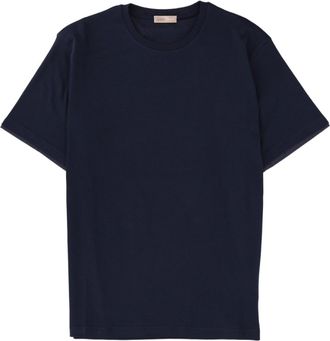 Herno Minimalistic Navy Crew Neck Cotton T-Shirt