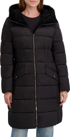 Shelli Segal Hooded Puffer Coat in Black at Nordstrom Rack, Size X-Small