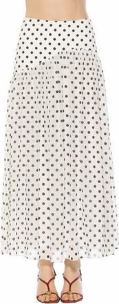 Alexia Admor Eris Asymmetric Drop Waist Maxi Skirt in Ivory Polka at Nordstrom Rack, Size 10