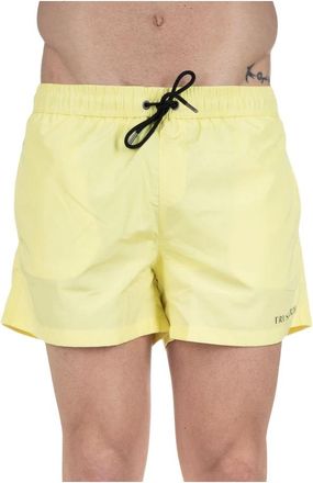 Trussardi Heren Zwemkleding Vertical Logo - Heren - Strandmode - Geel - 2XL - Polyester - Badmode