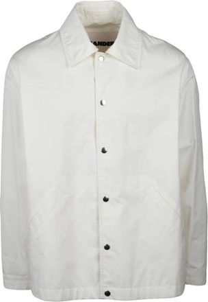Jil Sander Giubbottino in Poplin - Heren - Zomerjassen - Wit - M - Katoen - Jassen