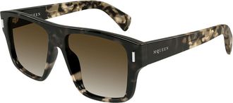 Alexander McQueen AM0550S 002 Mens Sunglasses Tortoiseshell Size 55 - Free RX Lenses - Free RX Lenses