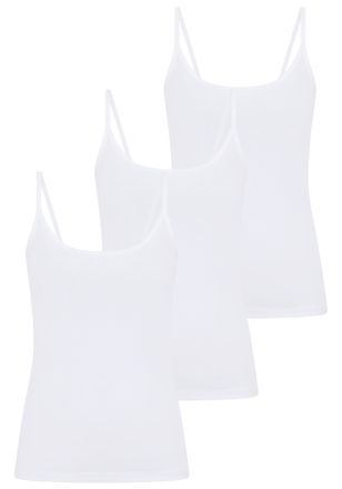 Ysabel Mora Spaghettitop YSABEL MORA, Damen, Gr. XL, weiss (wei&szlig;), Single Jersey, Obermaterial: 95% Baumwolle, 5% Elasthan, h&uuml;ftbedeckend, tiefer Rundhals, Tops S