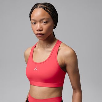 Nike Jordan Womens Jordan Sport Medium-Support Padded Jumpman Bra in Red | FB6872-631