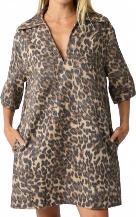 Olivaceous Turning Back Time Leopard Mini Dress In Brown