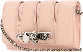 Alexander McQueen Womens Pink Leather The Slash Clutch Clay