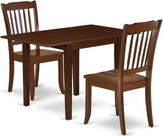 East West Furniture Dining Room Set Mahogany, NDDA3-MAH-W