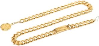 Chanel Pre-owned Medallion Charm Belt - Dames - Vintage Accessoires - Geel - ONE Size - Vintage