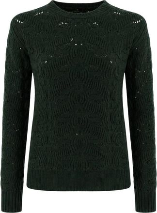 Etro Perforated Cashmere Sweater - Dames - Cashmere truien - Groen - M - Kasjmier - Truien & Vesten
