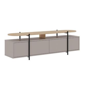 Calicosy Mueble de TV 4 puertas y patas de metal L160 cm - Topo