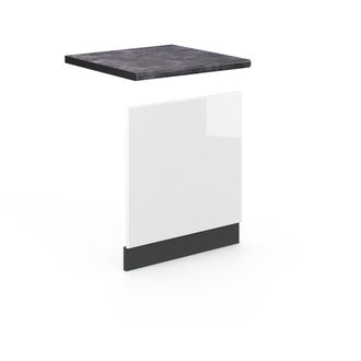 Vicco Panel Frontal Fame-line, Blanco Alto Brillo, 60 Cm, Et Antracita, Vicco