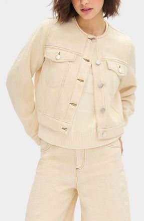 Aligne Diana Organic Cotton Denim Jacket in Ecru at Nordstrom, Size X-Large