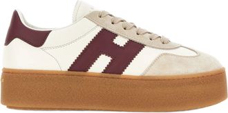 Hogan Cream Beige Suede H-Logo Sneakers