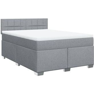 vidaXL Vidaxl - Cama Box Spring Con Colch&oacute;n Tela Gris Claro 160x200 Cm