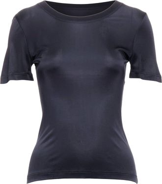 Versace GIANNI VERSACE Vintage black round neck slinky short sleeve top IT38 XS