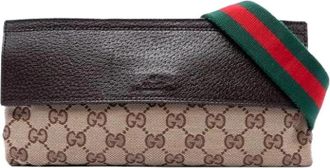 Gucci Pre-owned Canvas Crossbody Bag - Dames - Vintage Heuptassen - Beige - ONE Size - Leer - Vintage