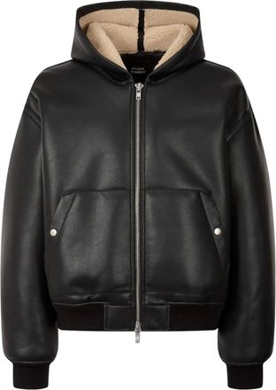 TOMBOY Jack van imitatieleer met capuchon - Zwart