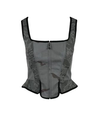Marine Serre Grey Polyester Cotton Viscose Womens Top