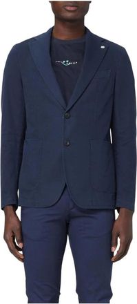 Manuel Ritz Blazer met opgestikte zakken - Heren - Blazers - Blauw - XL - Katoen - Jassen