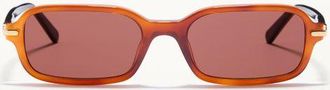 Valentino Occhiale Rettangolare In Acetato unisex AVORIO/NERO/MARRONE 52