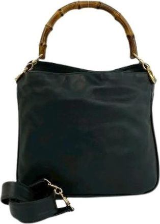 Gucci Pre-owned Handbags, female, Black, Size: ONE SIZE Pre-owned Leather 2way Bag