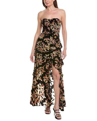 Milly Milly Raelynn Confetti Burnout Velvet Ruffle Maxi Dress