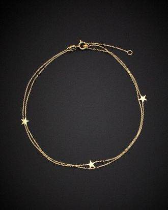Italian Gold, Inc 14K Italian Gold Star Station Anklet