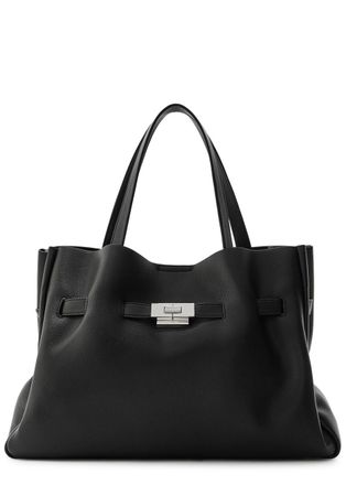 DKNY Bryar Large Satchel Grained Leather Tote bag - Black - One Size