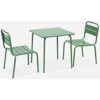 Sweeek Set tavolino in metallo per bambini e 2 sedie