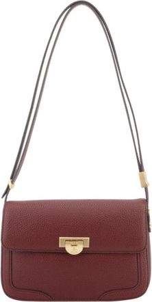 Pourchet Auteuil Crossbody Tas - Dames - Schoudertassen - Rood - ONE Size - Leer - Tassen