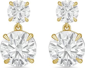 Diana M. Jewels 14KT YG 10.00 Ct TW of Lab grown round diamonds drop earrings