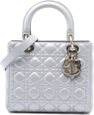 Dior Pre-owned Dior Medium Pearlescent Lambskin Cannage Lady Dior 16-BO-0157