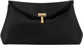 Toteme Clutch T-Lock - Dames - Tassen - Zwart - Maat: ONE Size Leer