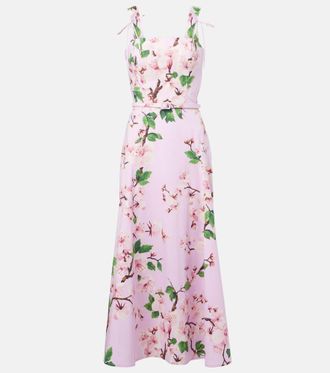Oscar De La Renta Floral cotton-blend midi dress